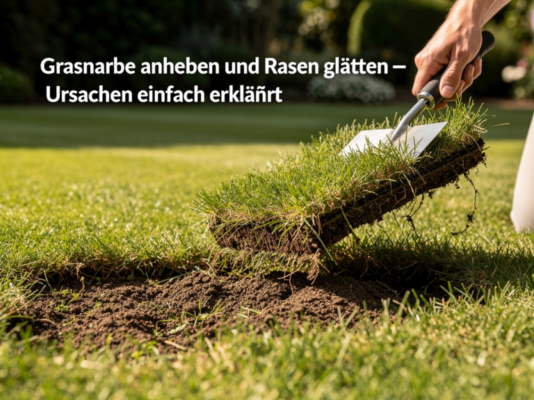 Grasnarbe anheben und Rasen glätten Ursachen einfach erklärt Grasnarbe anheben im Garten unebenen Rasen glätten Ursachen verstehen