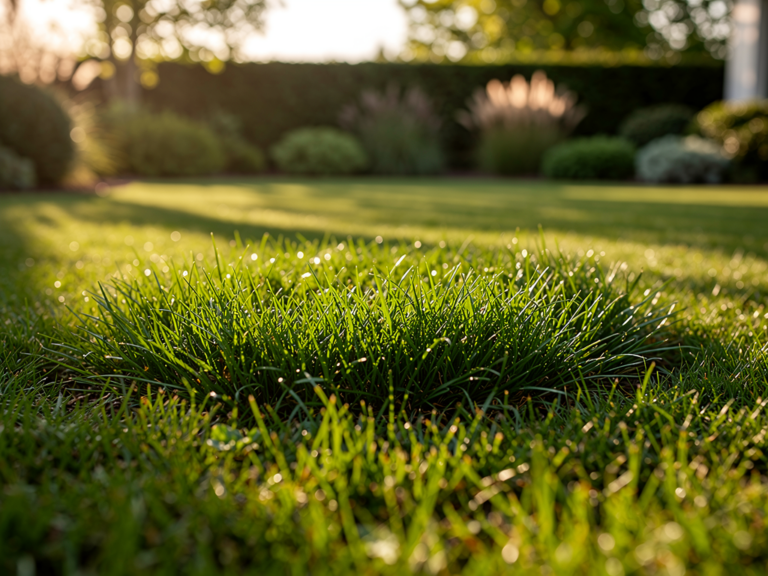 Gesunder dichter Rasen im Garten dank gezielter Lichtstrategien und optimaler Beleuchtung