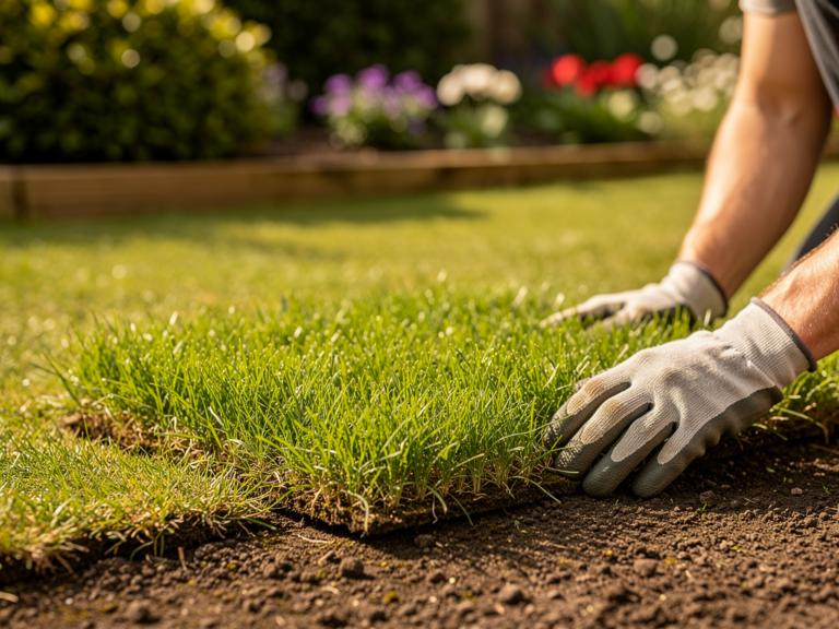 Neudorff Rasenreparatur LückenLos Anwendung auf lückenhaftem Gartenrasen für nachhaltige Pflege
