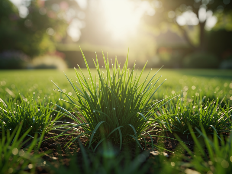 Wie Rasen durch Photosynthese gesund und grün bleibt Gesunder grüner Rasen durch natürliche Photosynthese und Sonnenlichteinwirkung