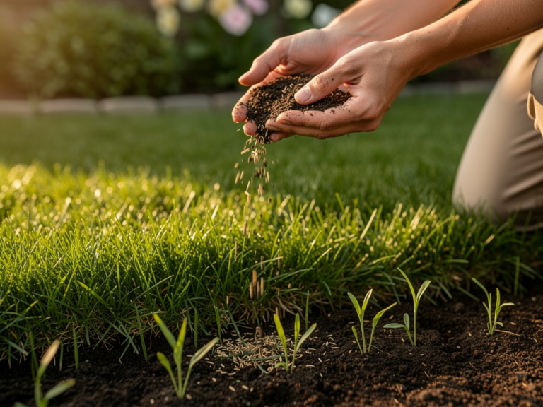 So gelingt es garantiert Rasenwachstum fördern durch richtige Pflege im Garten Gesunder grüner Rasen mit dichter Grasnarbe durch richtige Pflege im Garten