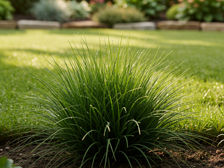 Schafschwingel auf trockenem Gartenboden ein dichter pflegeleichter Rasen entsteht