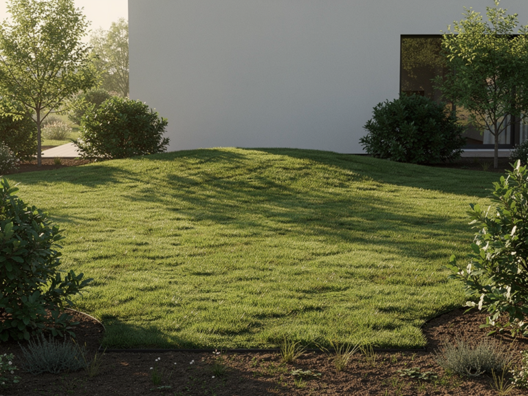 Gesunder dichter Rasen durch optimale Standortwahl mit sonnigem Boden und guter Drainage