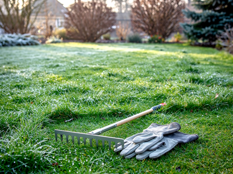 Mit diesen Tipps bleibt der Winter Rasen kräftig gesund und widerstandsfähig Gesunder Winter Rasen mit dichter Grasfläche und frostresistentem Bewuchs im Garten