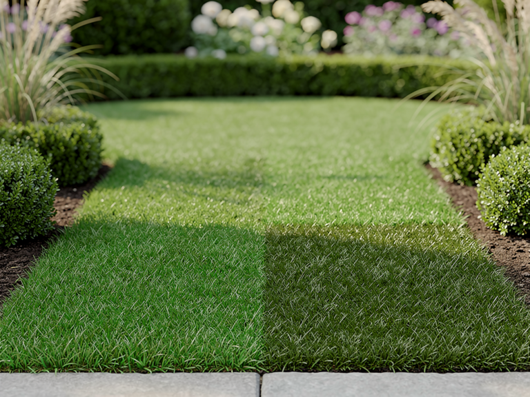 Sperli RSM 2.1 im Zierrasen Test – Eleganter Garten mit Premium-Rasensamen Feiner und dichter Sperli RSM 2.1 Zierrasen auf elegantem Gartenboden