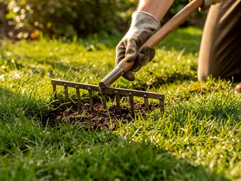 Gesunder Gartenrasen ohne Algen dank natürlicher Bodenbelüftung und Pflegestrategien