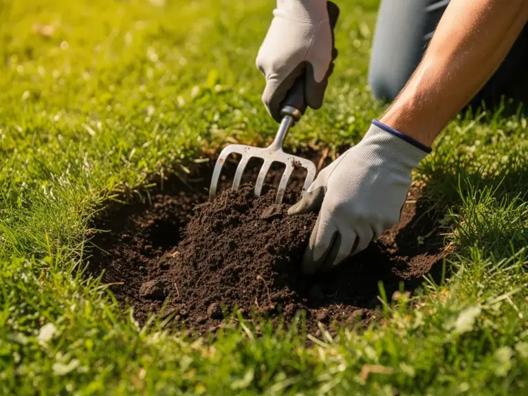 Rasenpflege Erde optimal vorbereiten für dichten und grünen Sommerschnitt Gesunde und lockere Rasenpflege Erde für dichten grünen Sommerschnitt