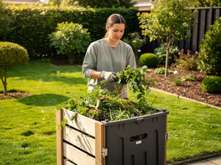 Schnittgut fachgerecht im Garten sammeln zur nachhaltigen Entsorgung und Kompostierung